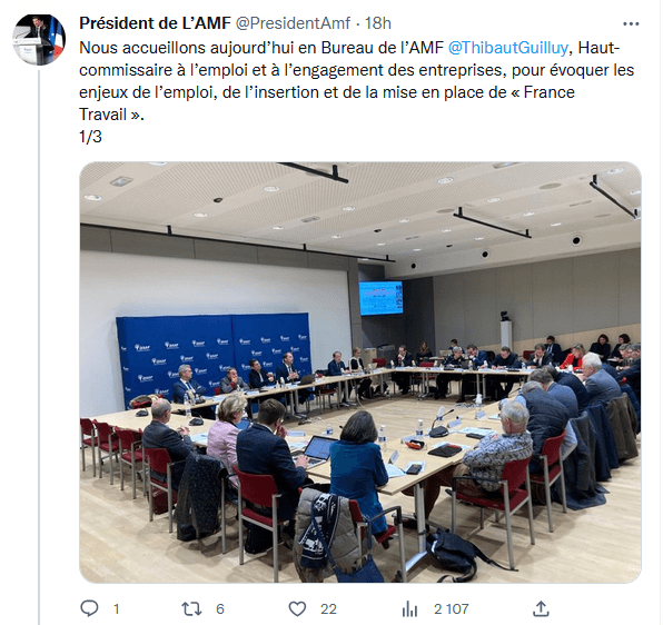 Impact de la réforme des retraites sur l’emploi territorial, compensation de la CVAE, contrat de présence postale, ZAN et sécurité à l'ordre du jour du Bureau de l'AMF — illustration 1