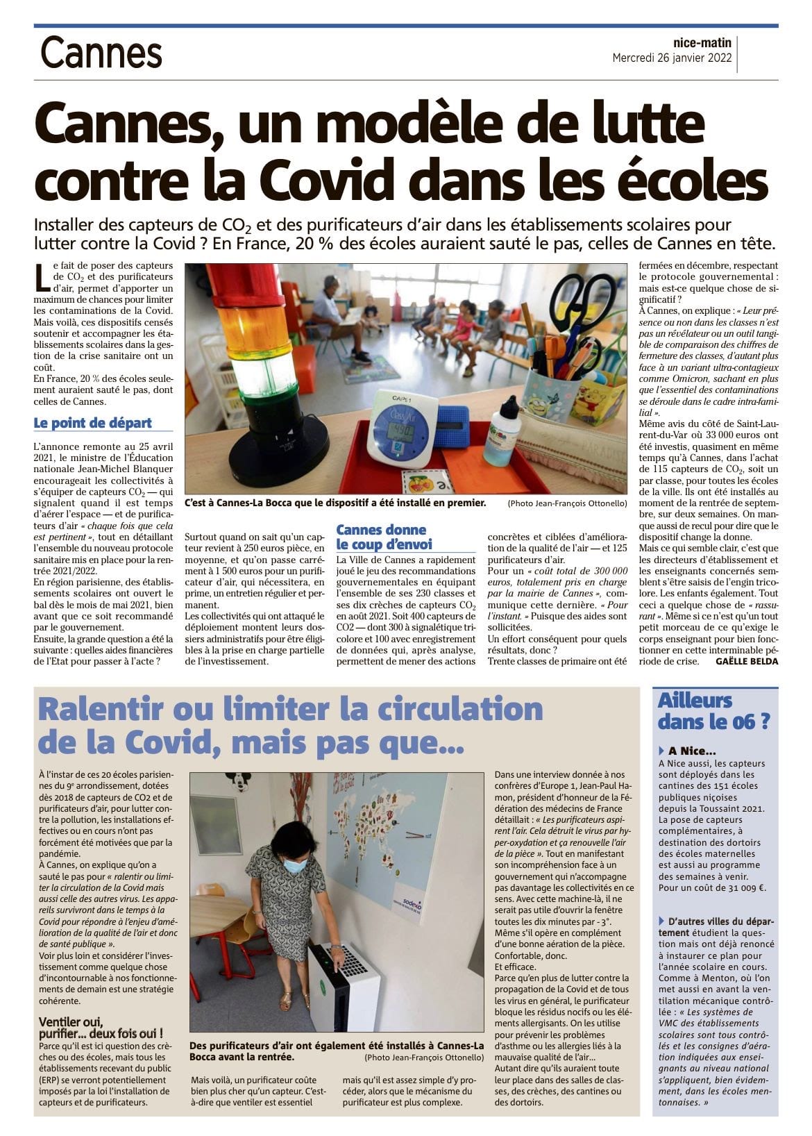 Cannes, un modèle de lutte contre la Covid dans les écoles