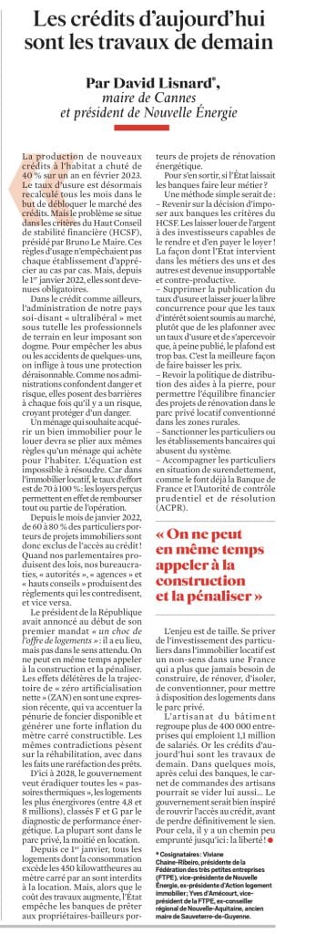 Les crédits d'aujourd'hui sont les travaux de demain — illustration 1