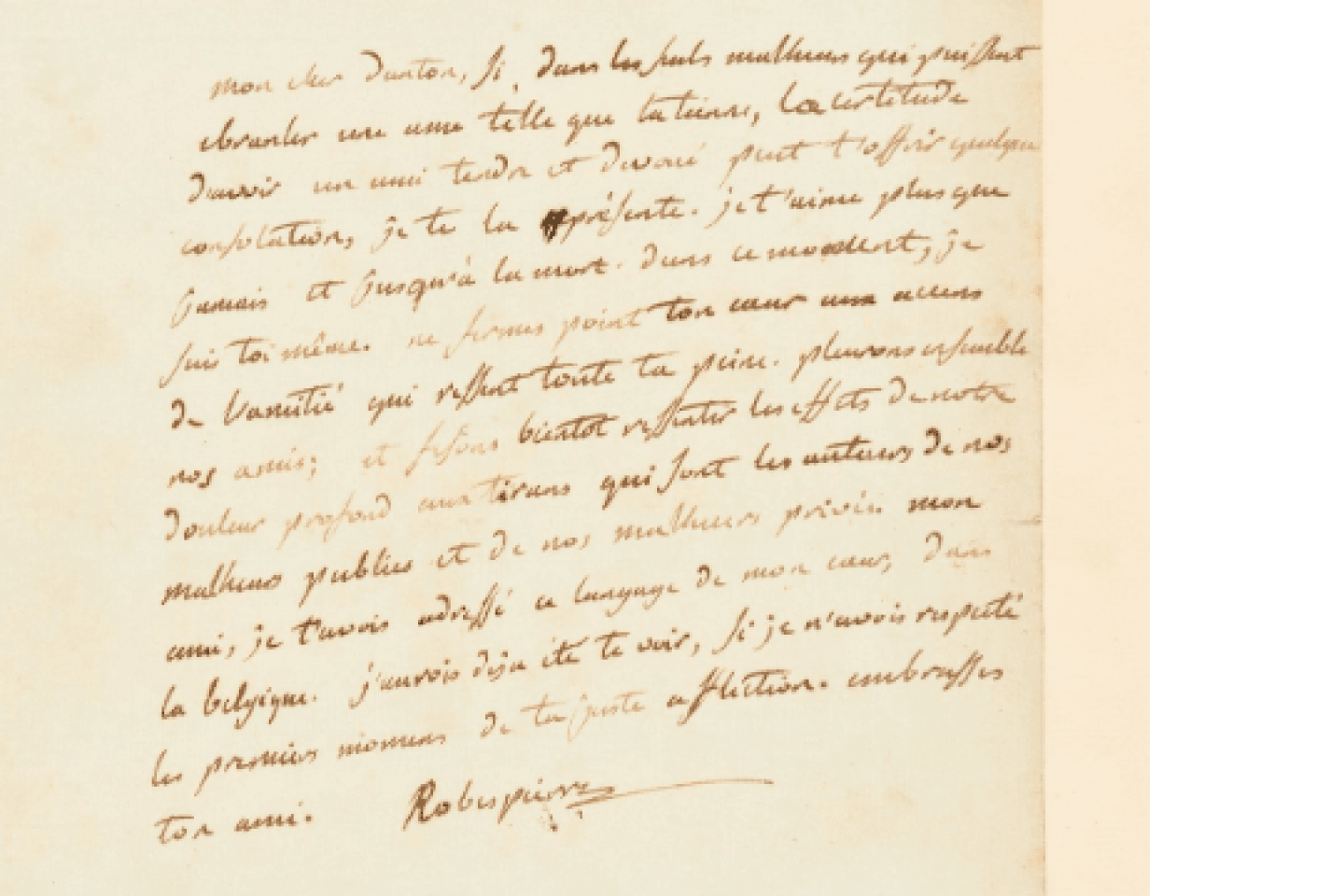 La préservation de l’unique lettre de Robespierre à Danton est une cause nationale