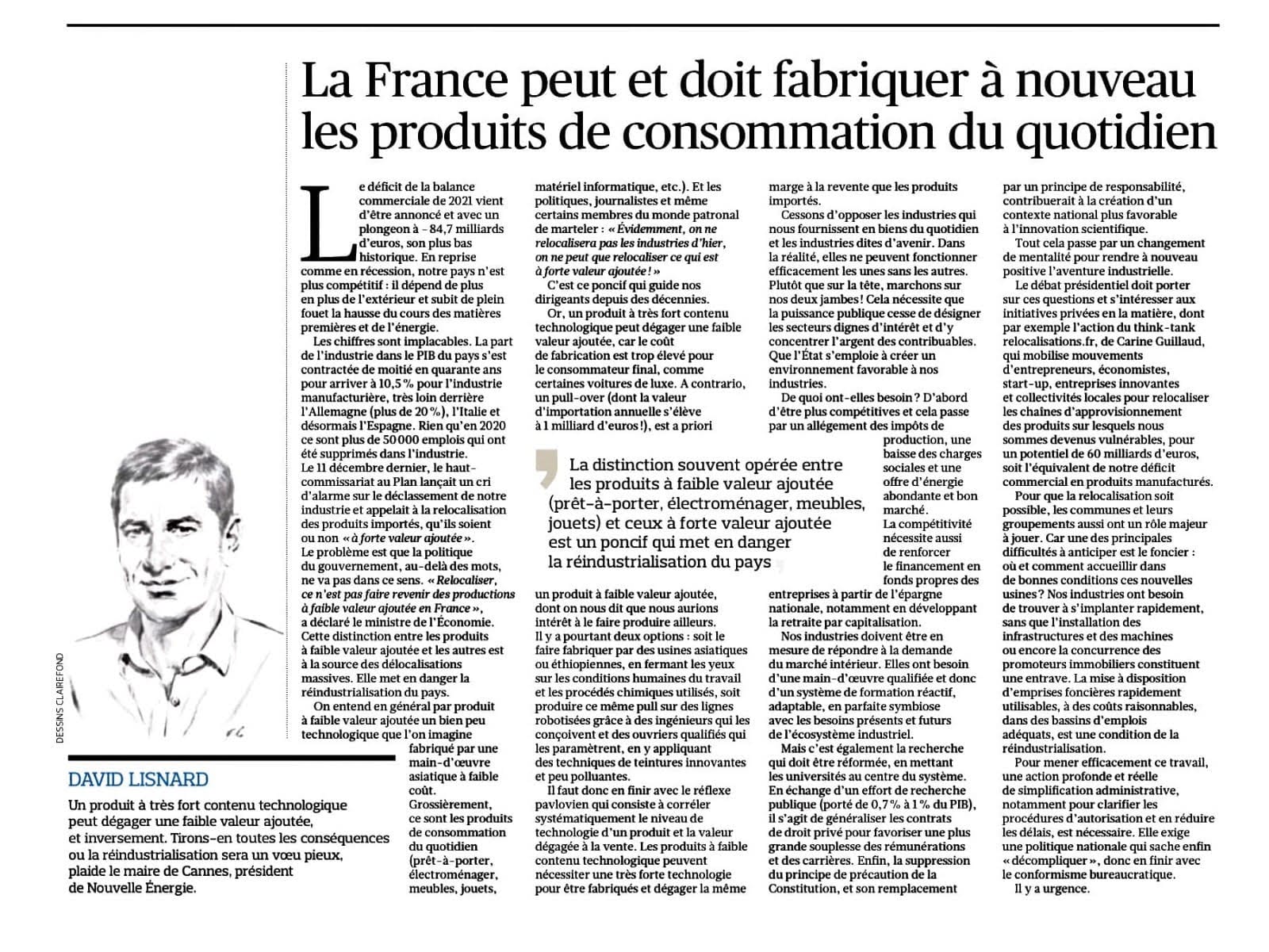 La France peut et doit fabriquer à nouveau les produits du quotidien