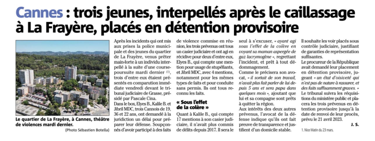 Trois jeunes, interpellés après le caillassage à la Frayère, placés en détention provisoire
