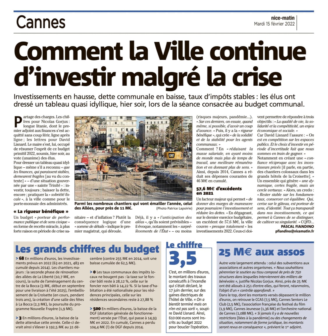 Comment la Ville continue d'investir malgré la crise