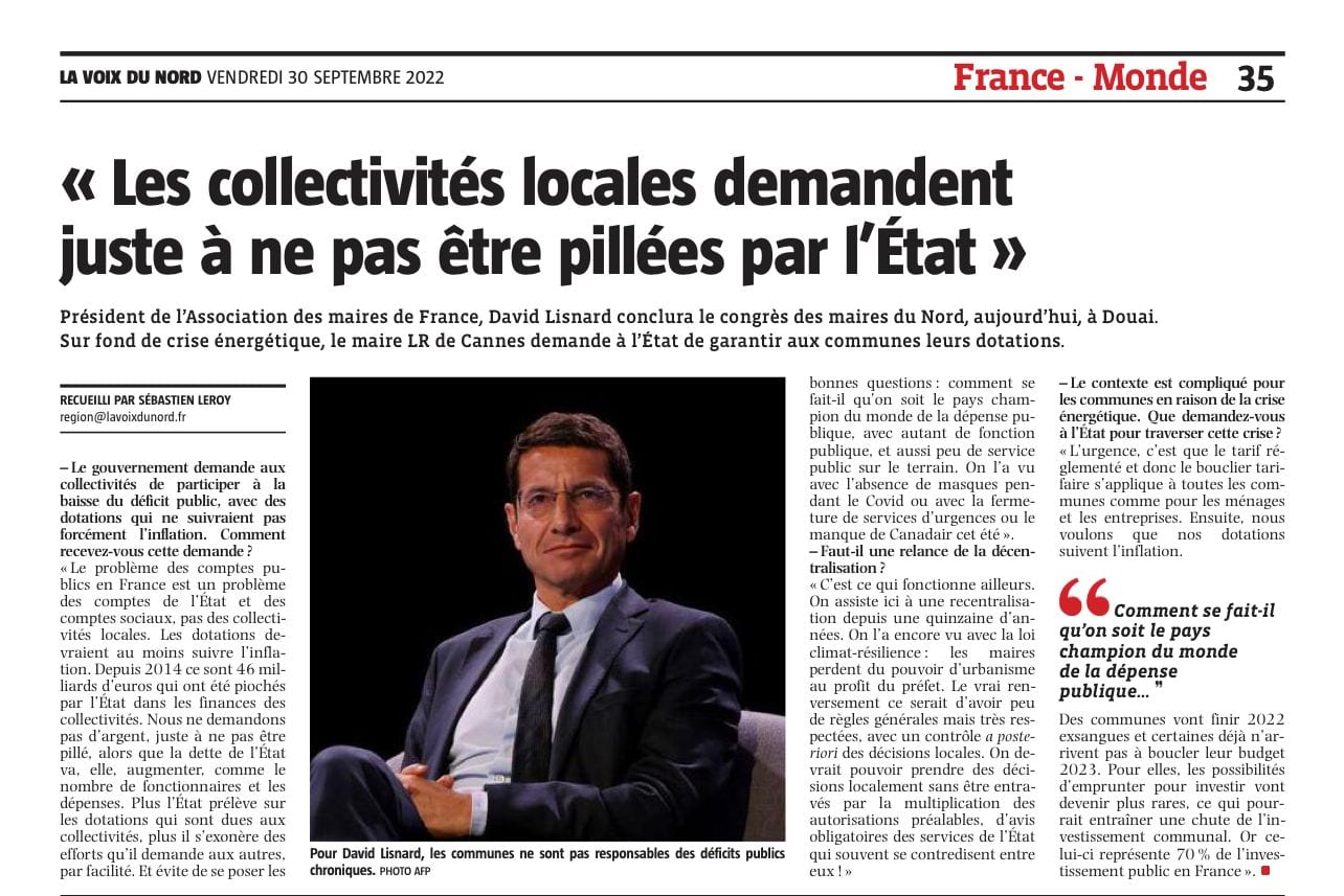 "Les collectivités locales demandent juste à ne pas être pillées par l'Etat"