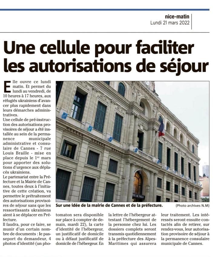Réfugiés : une cellule pour faciliter les autorisations de séjour ouvre à Cannes