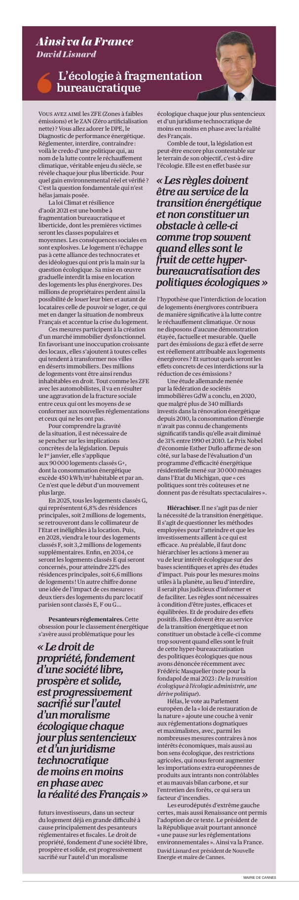 L'écologie à fragmentation bureaucratique