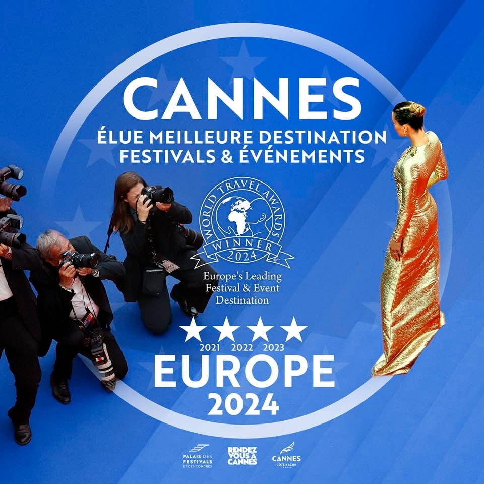 Cannes, double championne du monde en titre, remporte un 4ème titre européen consécutif aux World Travel Awards, les Oscars du tourisme