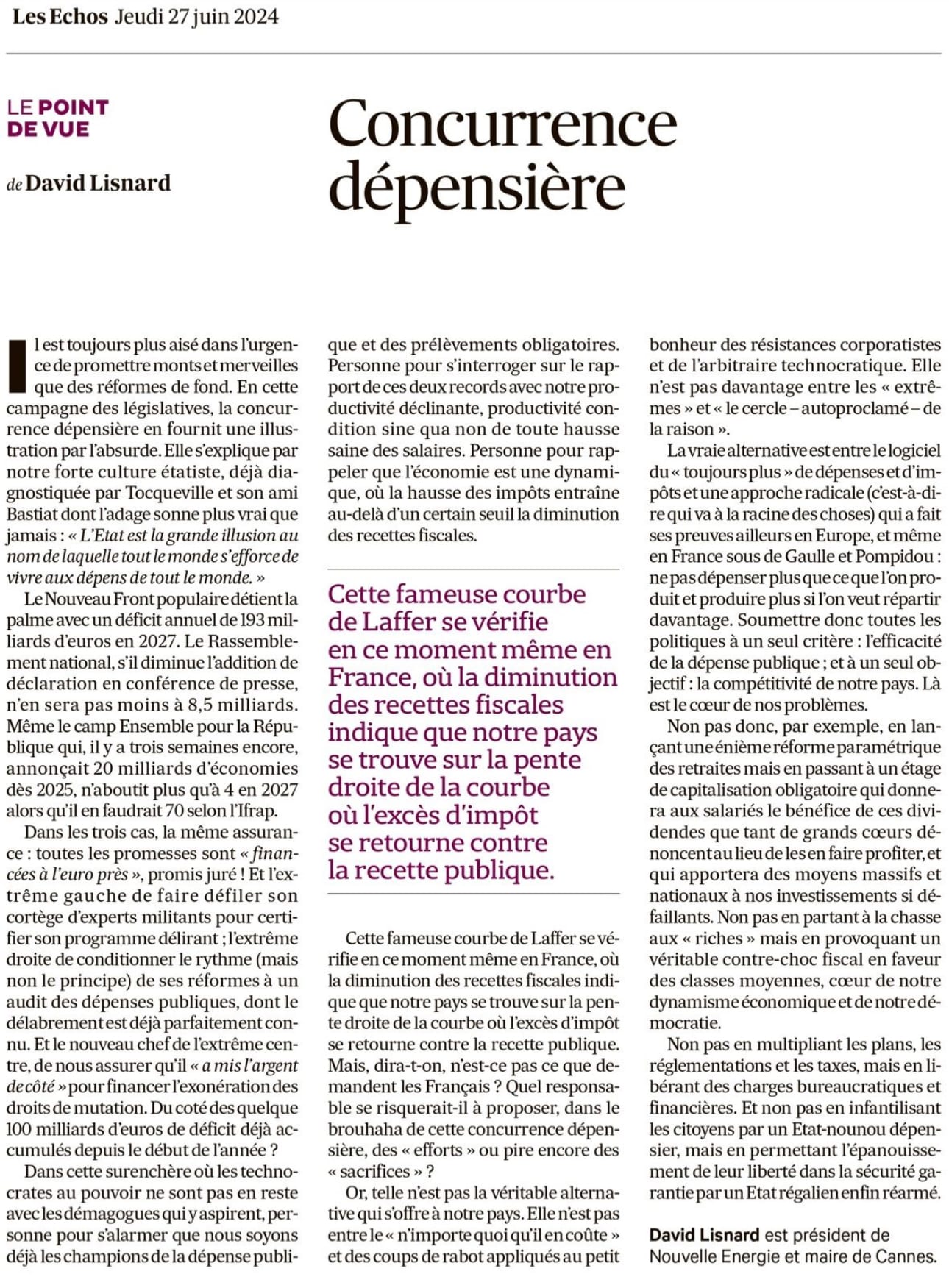 Législatives : concurrence dépensière — illustration 1