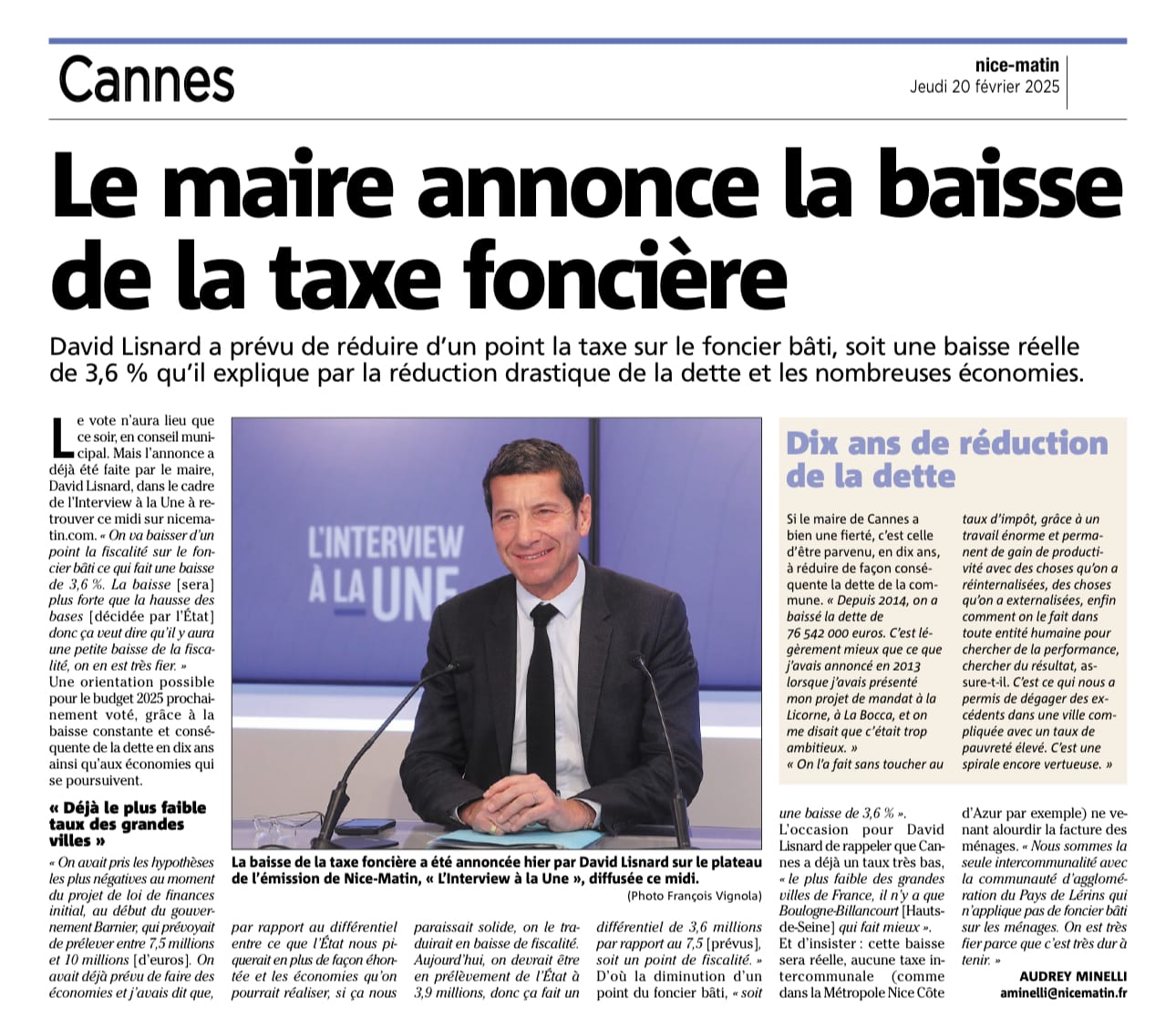 La Mairie de Cannes baisse les impôts — illustration 1