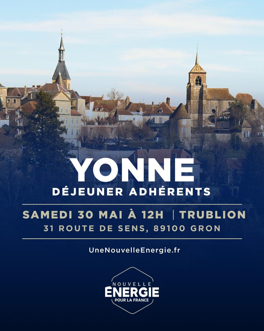 Illustration de l’événement : Déjeuner des adhérents Nouvelle Énergie de l'Yonne
