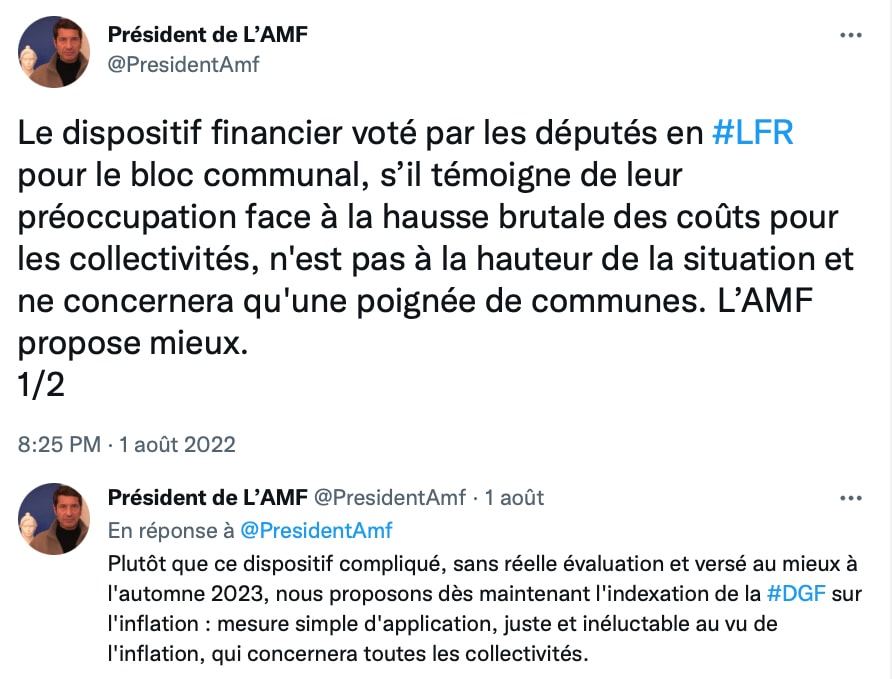 Face à la compensation financière insuffisante de l’Etat en faveur des collectivités votée à l’Assemblée nationale, l’AMF propose mieux — illustration 1