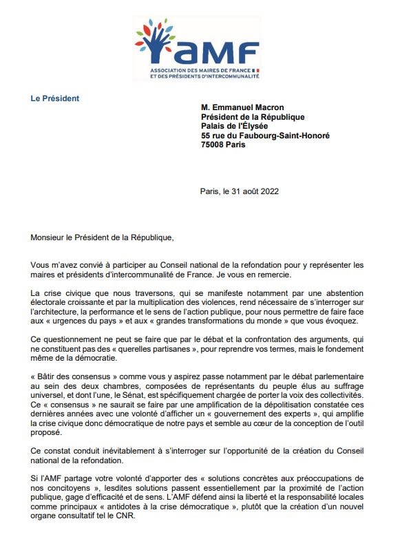 Conseil National de la Refondation : David Lisnard écrit à Emmanuel Macron — illustration 1