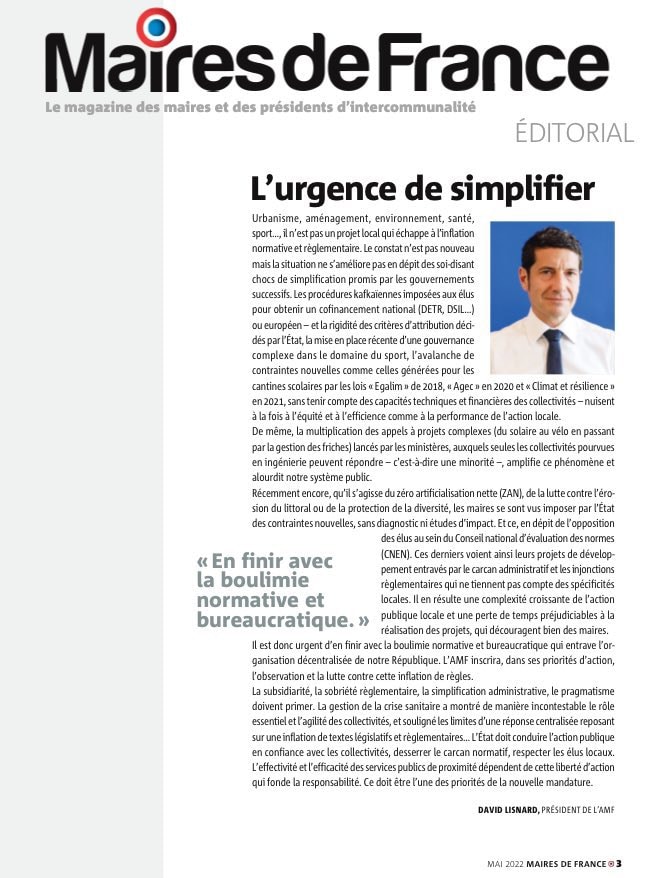 ÉDITO : David Lisnard « L’urgence de simplifier » — illustration 1