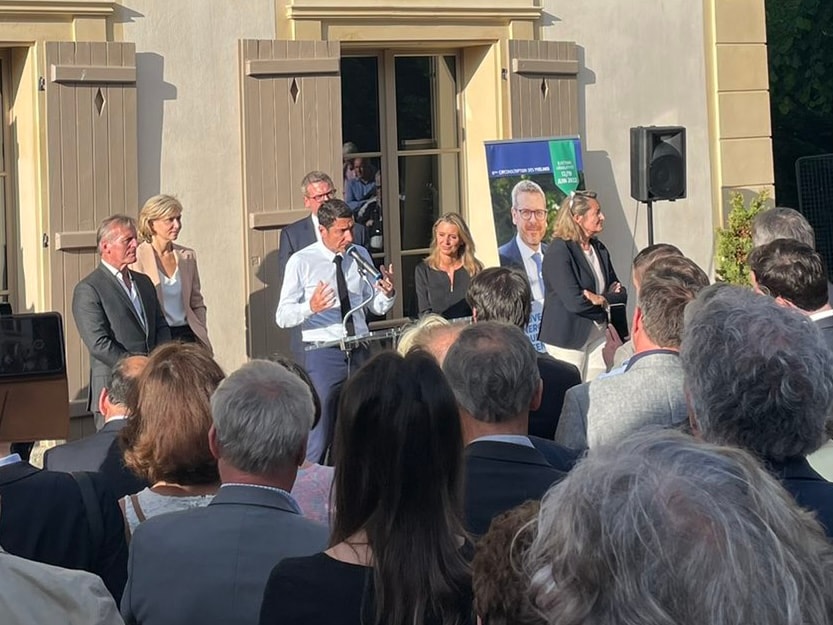 David Lisnard aux côtés de Thibault de Montbrial lors de son lancement de campagne pour les élections législatives — illustration 1