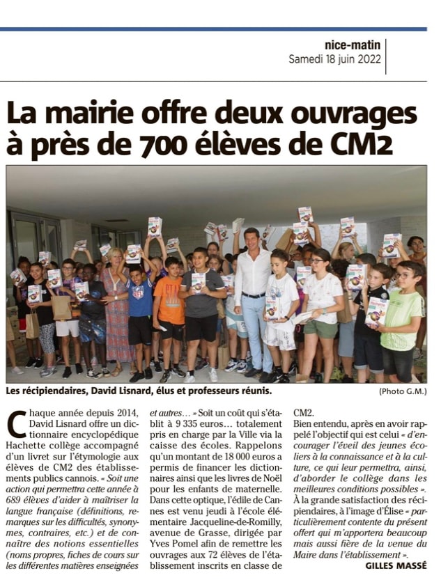 La mairie offre deux ouvrages à près de 700 élèves de CM2 — illustration 1