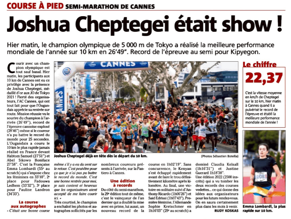 Semi de Cannes : Joshua Cheptegei était show ! — illustration 1