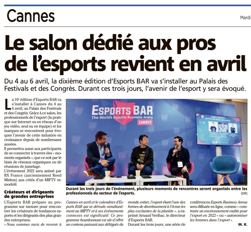Cannes : le salon dédié aux pros de l'esports revient en avril — illustration 1