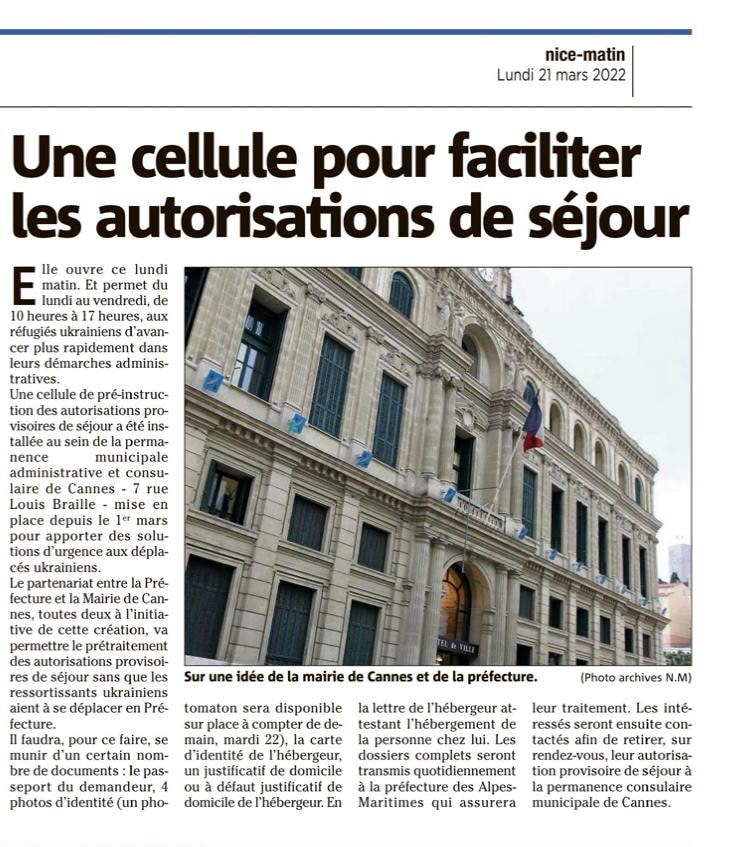 Réfugiés : une cellule pour faciliter les autorisations de séjour ouvre à Cannes — illustration 1