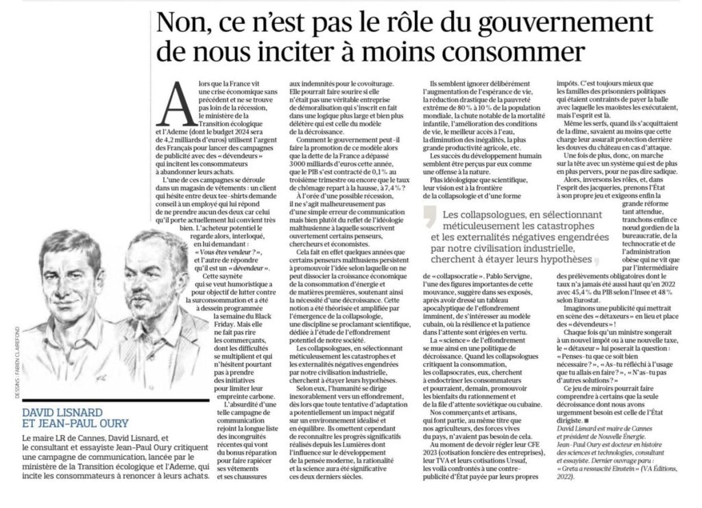 « Non, ce n’est pas le rôle du gouvernement de nous inciter à moins consommer » — illustration 1