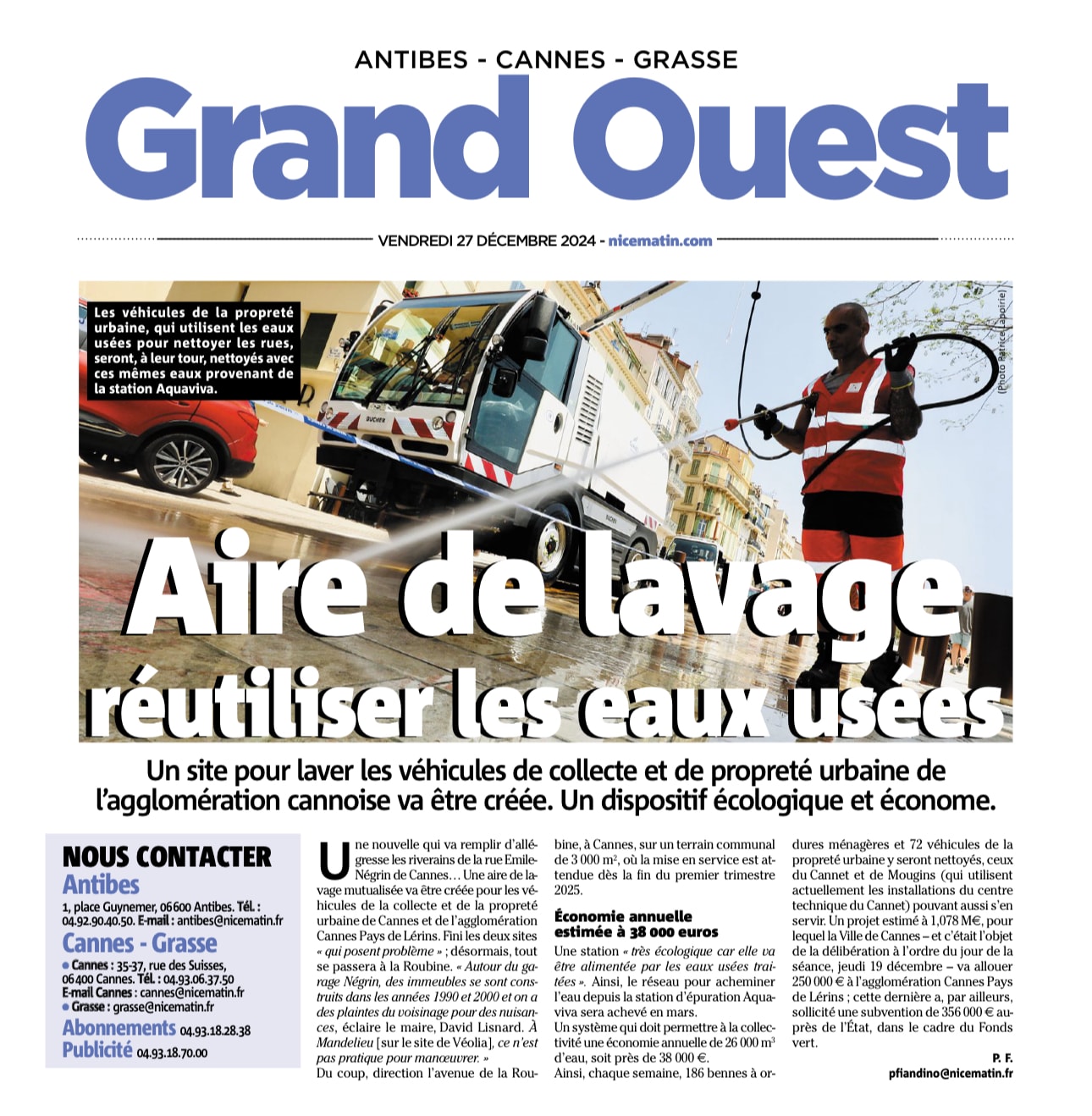 Une aire de lavage mutualisée va être créée pour nettoyer les véhicules. Un dispositif écologique et économe — illustration 1