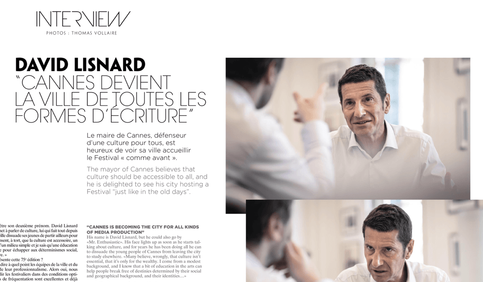 David Lisnard « Cannes devient la ville de toutes les formes d'écriture »