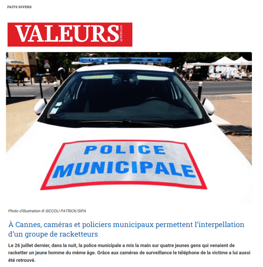 À Cannes, caméras et policiers municipaux permettent l’interpellation d’un groupe de racketteurs