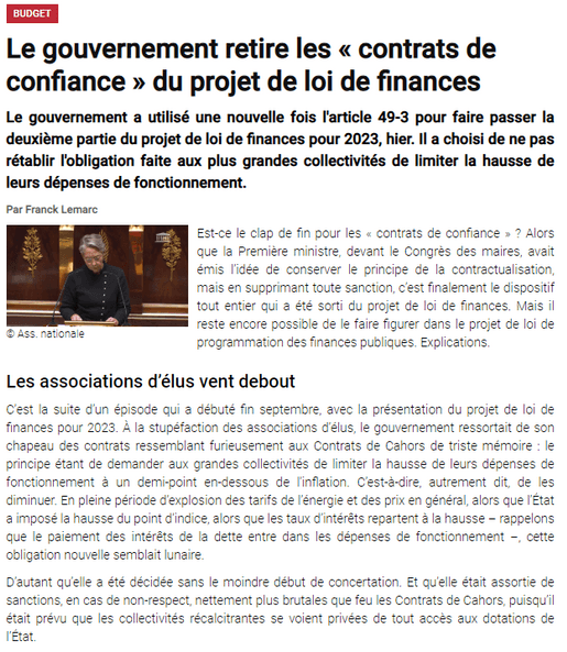 Projet de Loi de Finances : l'AMF obtient une nouvelle avancée